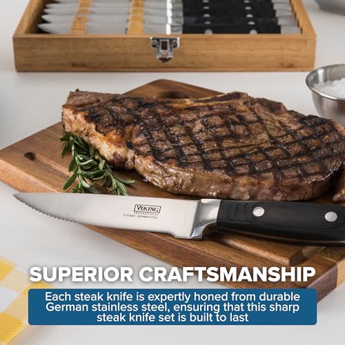 Viking 6-Piece Steak Knife Set With Box | Black - Image 5
