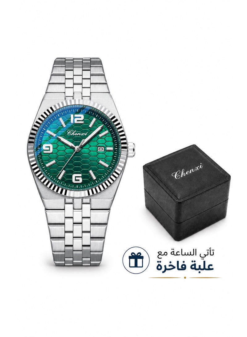 Chenxi Men’s Quartz Wrist Watch with Luxury Modern Design, Water Resistant, Scratch-Resistant Glass, Full Stainless Steel with Elegant Box - Image 1