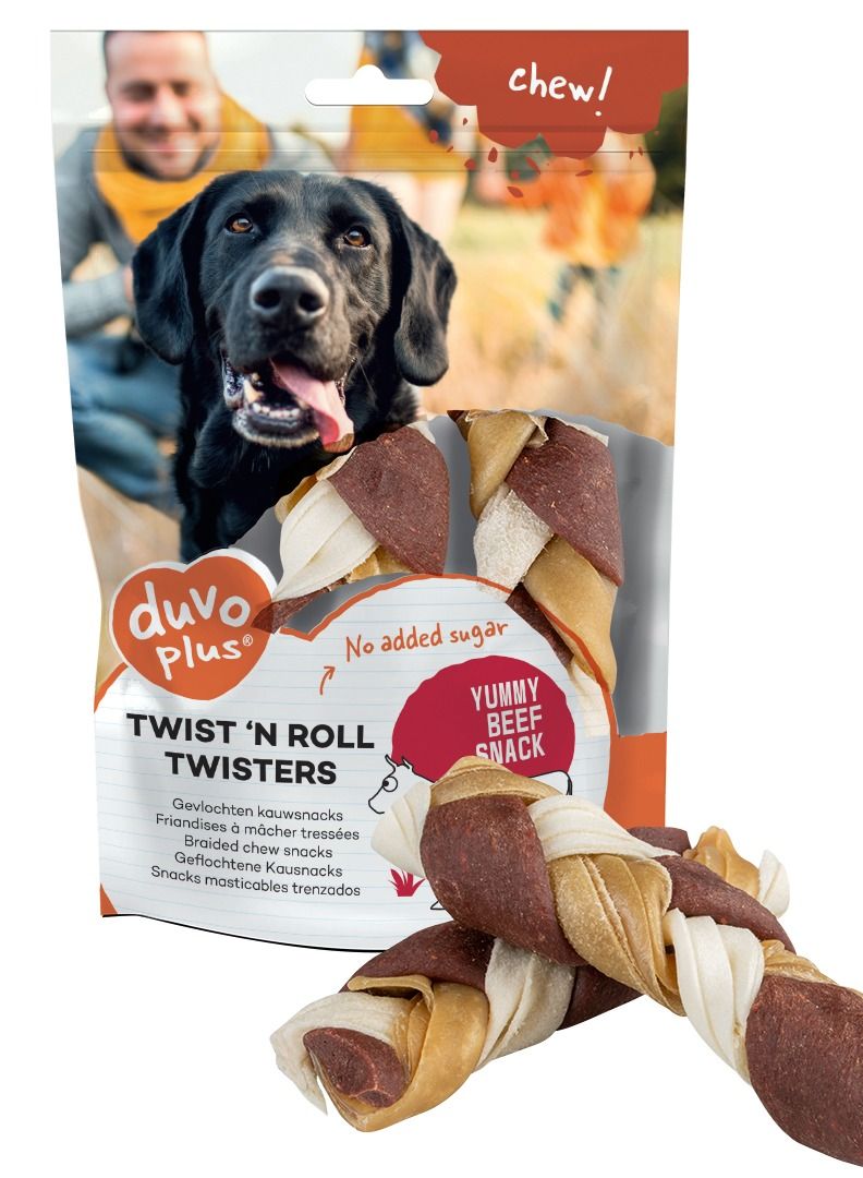 دوفو بلس دوفو تويست إن رول تويسترز بطعم اللحم البقري 25 سم (3 قطع) / 12.5 سم (قطعتان) - Image 1