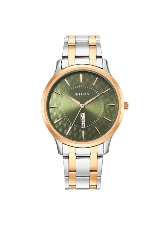 تيتان Men Analog Display Watch With Two Toned Stainless Steel Strap - 1825KM03