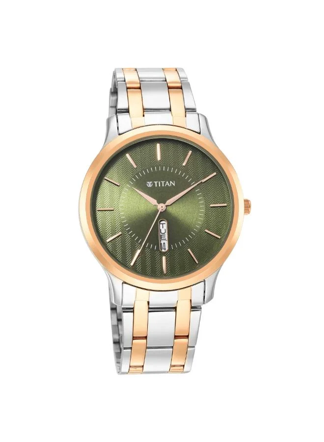 تيتان Men Analog Display Watch With Two Toned Stainless Steel Strap - 1825KM03