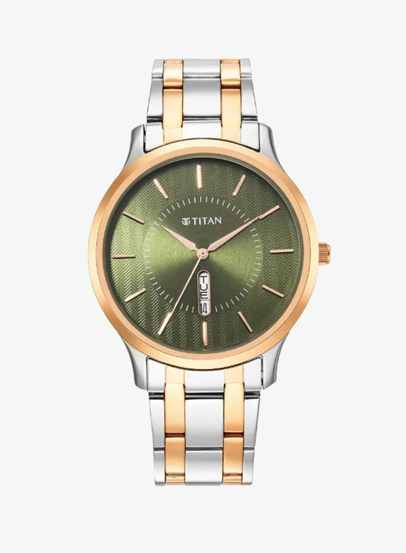 TITAN Men Analog Display Watch With Two Toned Stainless Steel Strap - 1825KM03