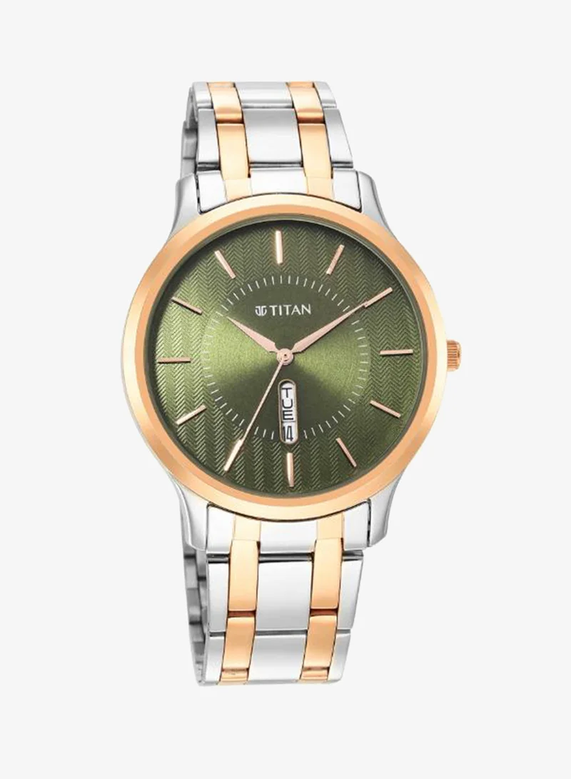 TITAN Men Analog Display Watch With Two Toned Stainless Steel Strap - 1825KM03