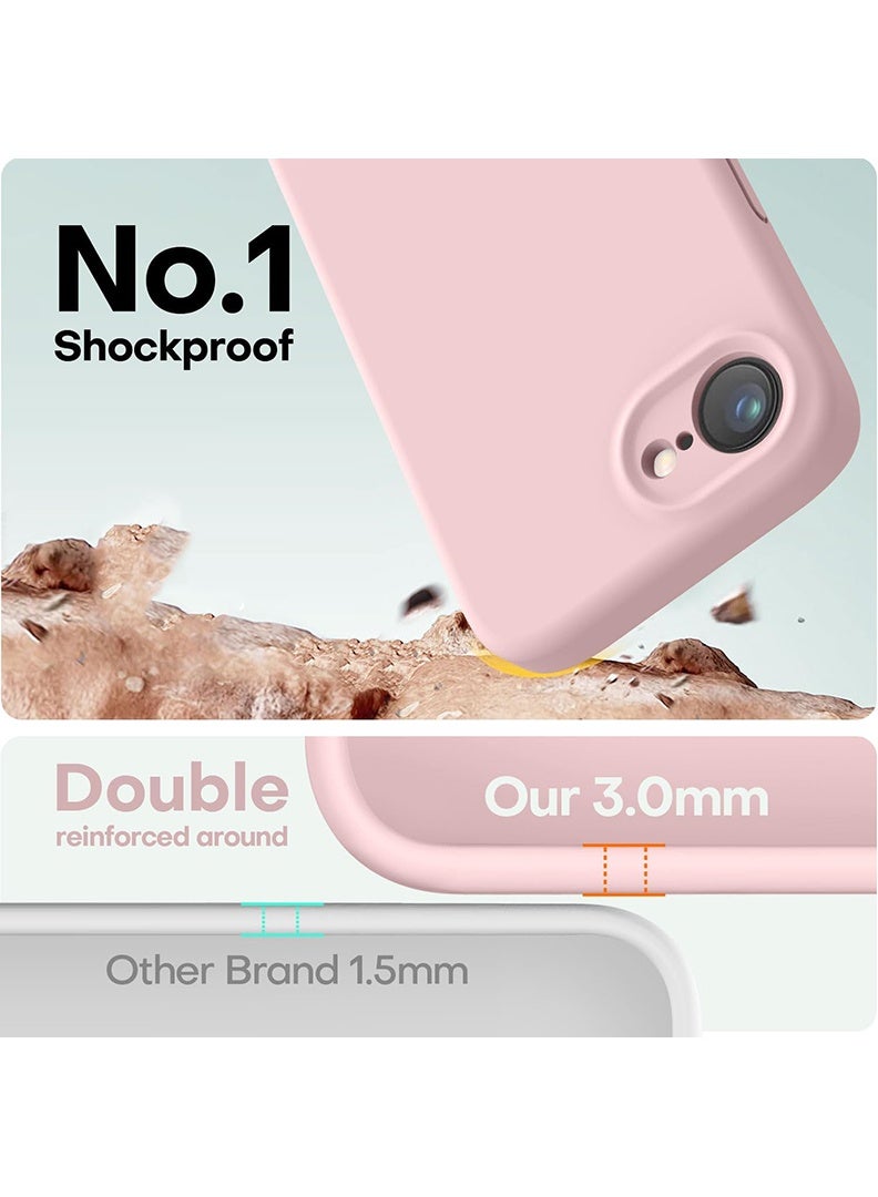 Case Up Compatible with Apple iPhone 17e / 16e 6.1 Inch Case, Soft & Premium Liquid Silicone [Anti-Scratch Microfiber Lining] Shockproof Protective Slim Phone Cover for iPhone 16e 2025, Pink - Image 4