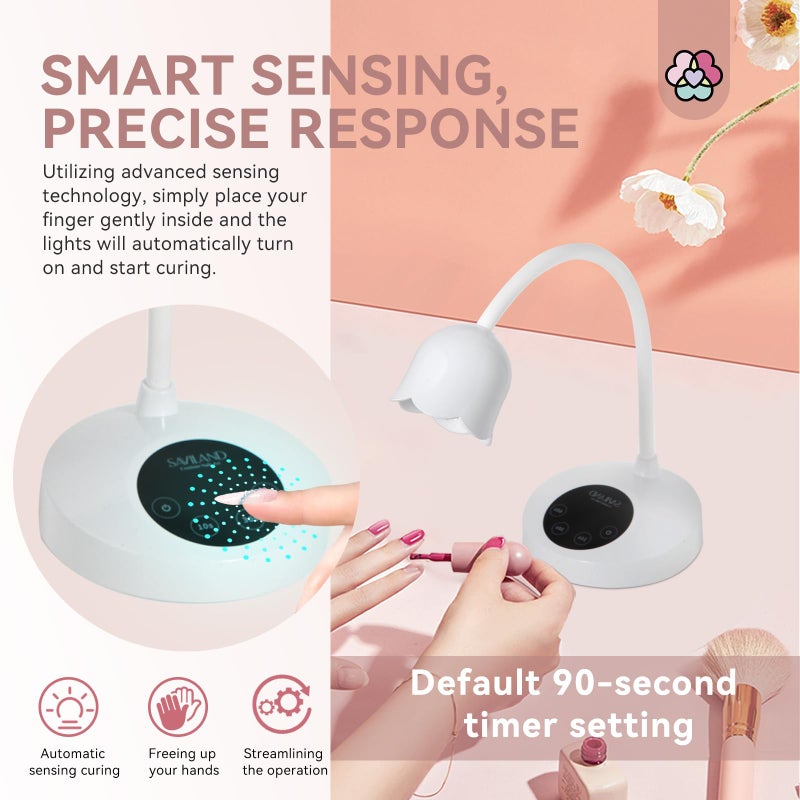 SAVILAND 30W U V Nail Lamp: Gel Nail Lamp Cordless U V Light for Gel Nails Smart Sensor LED Flash Cure Lamp lampara led para uÃ±as Profesional Gooseneck U V Nail Light Nail Salon Home DIY Manicure - Image 5