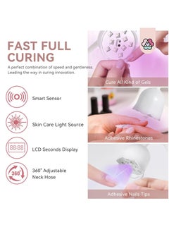 Saviland SAVILAND Intellisense Nail Lamp-30W Gel X Lamp Mini Cordless Nail Lamp for Gel Nail Polish, Rechargeable LED Flash Cure Lamp Gel Nails Quick Drying Goosenecks U V Lamp for Nail Salon Home DIY Manicure  - Image 3