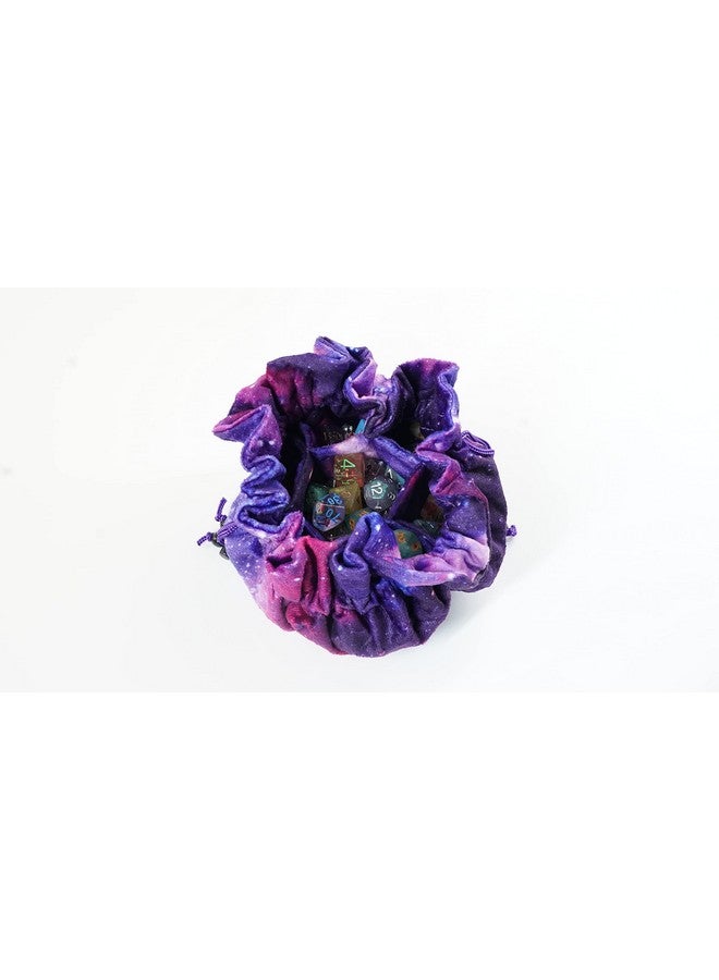 Metallic Dice Games FanRoll by Metallic Dice Games Purple Velvet Compartment Dice Bag with Pockets: Nebula, Role Playing Game Dice Accessories for Dungeons and Dragons - Image 5