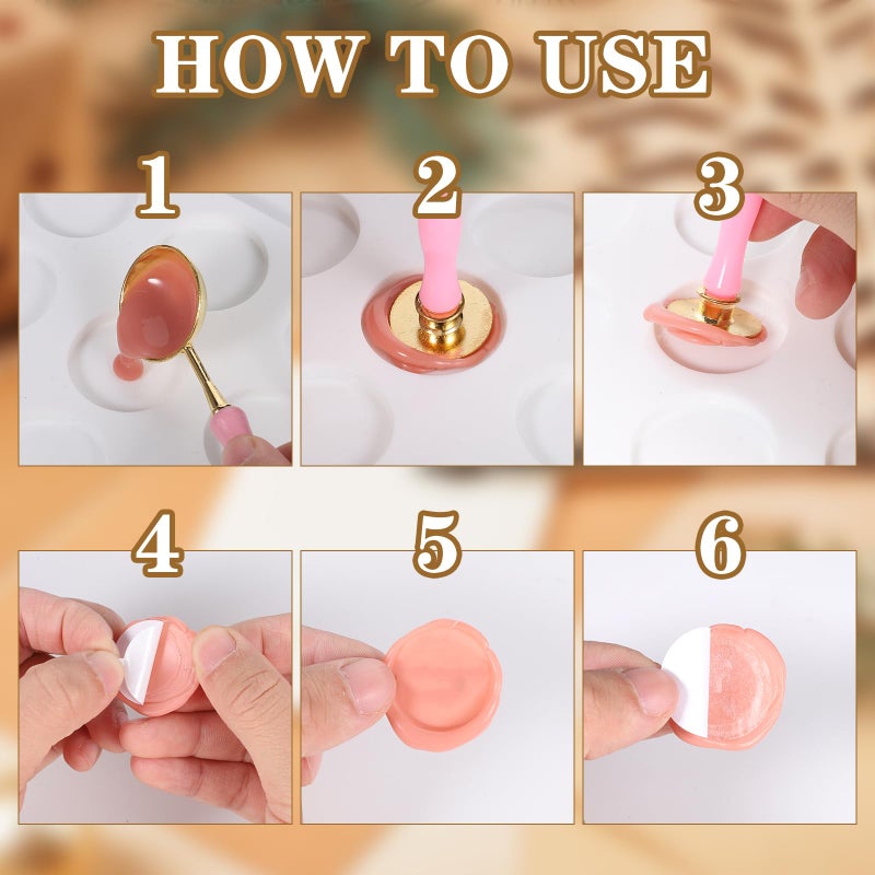 Prudiut Wax Seal Mold Kit for Wax Seal Stamp, 360 Pcs Double Sided Adhesive Wax Seal Stickers and 30-Cavity Wax Seal Mold for Making Envelopes and Invitation Letter - Image 4