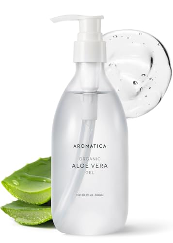 AROMATICA Organic Aloe Vera Gel After Sun Care and Sunburn Relief with Pure Aloe Vera Gel FaceHair Sun Burn Moisturizer EWG Verified 1014oz300ml - Image 1