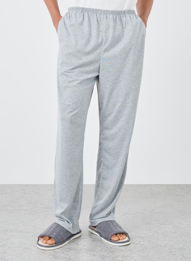 Styli Solid Open Hem Pyjama with Elastic Waist - Image 1