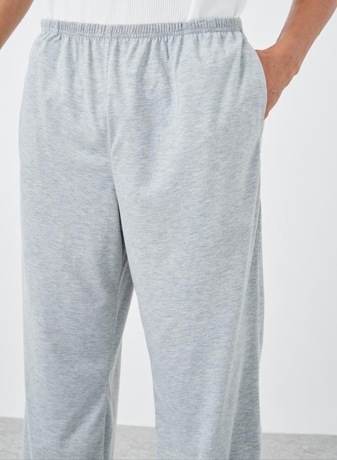 Styli Solid Open Hem Pyjama with Elastic Waist - Image 3