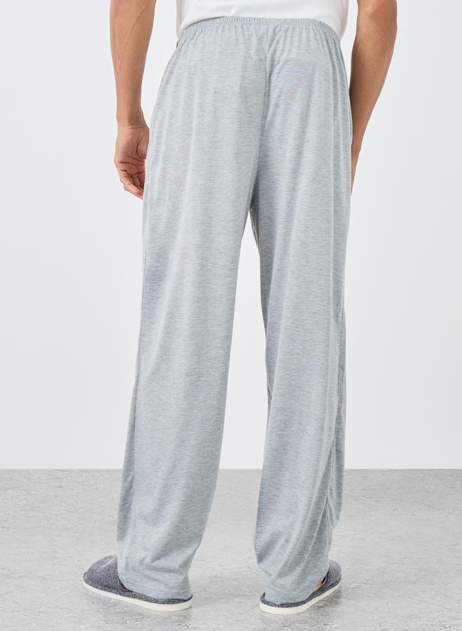Styli Solid Open Hem Pyjama with Elastic Waist - Image 4