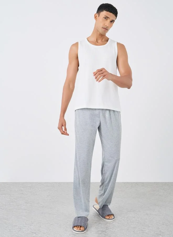 Styli Styli Grey Solid Pyjama with Elastic Waist