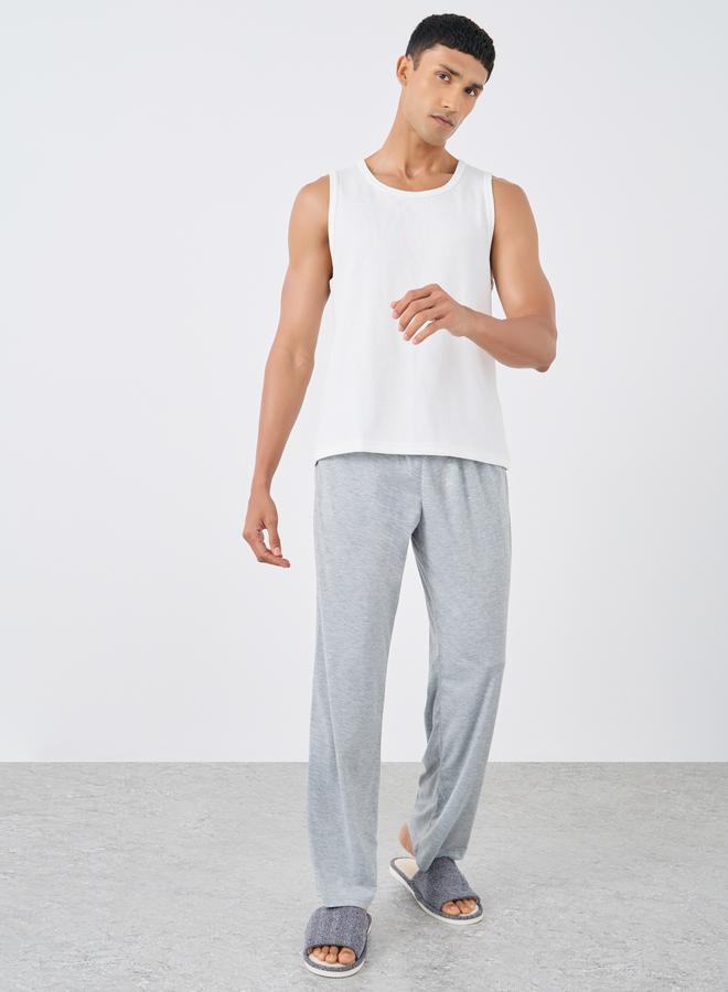 Styli Solid Open Hem Pyjama with Elastic Waist - Image 2