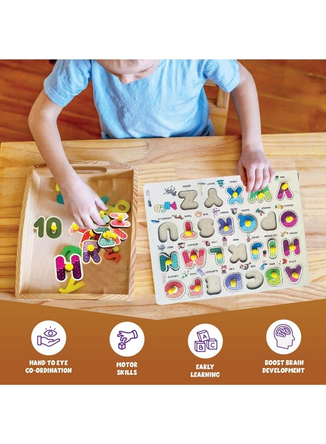 ToyMagic My Learning Activity Board Set of 3|Wooden Alphabets, NumbersIShapes|Educational Activity Toy|Matching & Sorting Board Puzzle for Pre-School Toddler Baby|Birthday Gift for 3+|Made in India - Image 2