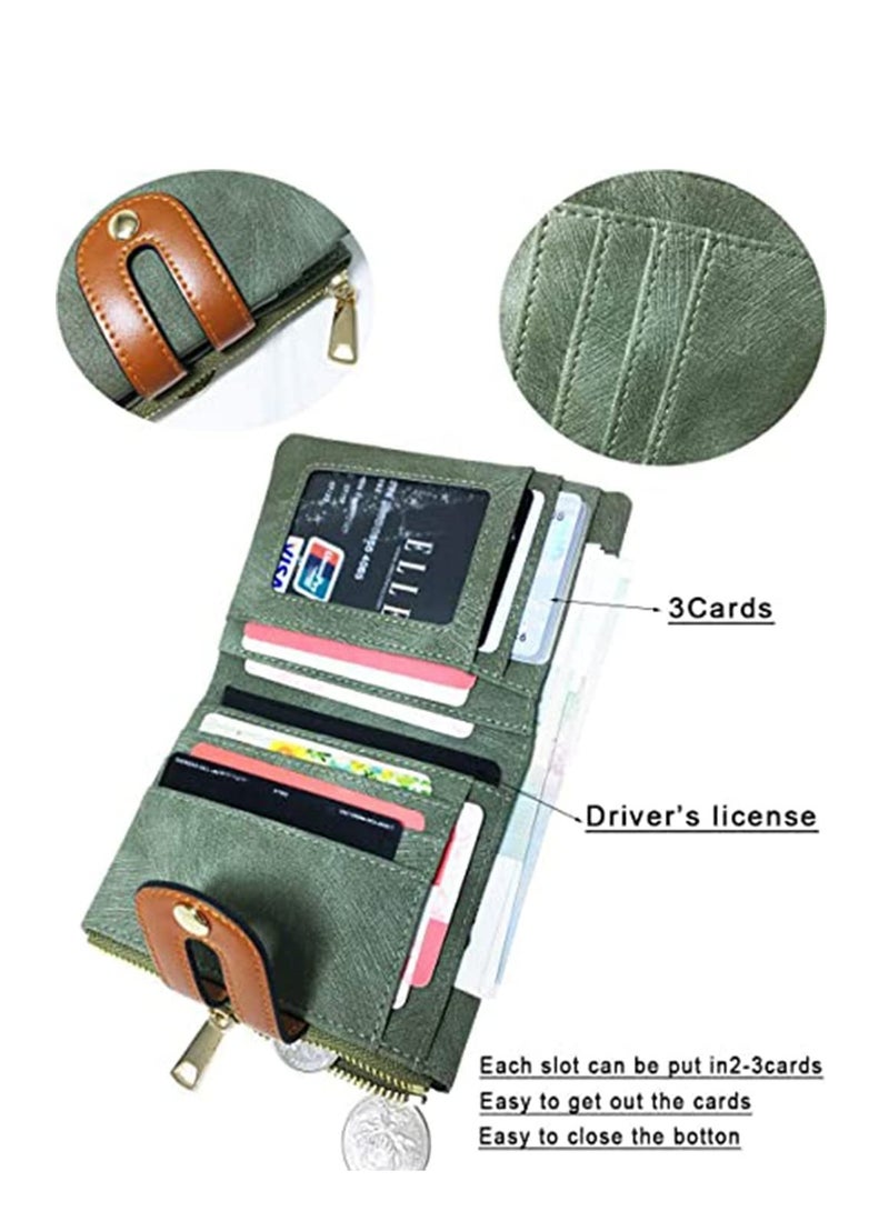 SYOSI Wallet, Women's Rfid Small Bifold Leather Wallet Ladies Mini Zipper Coin Purse id card Pocket, Slim Compact Thin - Image 5