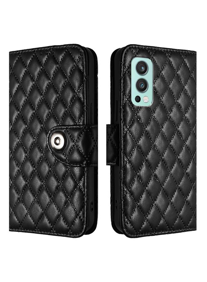 اس-توب جراب لهاتف OnePlus Nord 2 5G جراب هاتف جلدي قلاب بملمس معيني مع حبل - Image 2