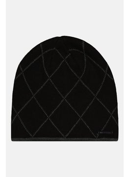 Van Heusen Men Plaid Beanie Hat, Black  - Image 1