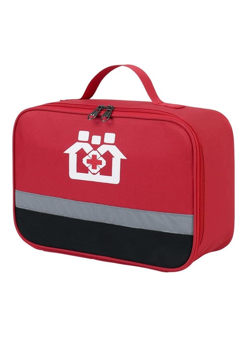 Zikra Empty First Aid kit Bag Red Medical Supplies Organizer Bag Travel Medicine Bag Travel Rescue Pouch First Responder Storage Medicine Emergency Bag for Car Home Camping Medium Bag Only - Image 1