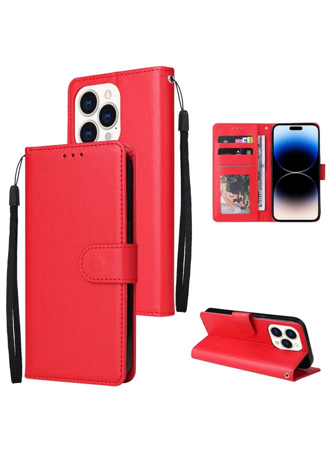 اس-توب جراب جلدي متعدد الوظائف قابل للطي أفقيًا لهاتف iPhone 14 Pro Max مع ثلاث فتحات للبطاقات - Image 1