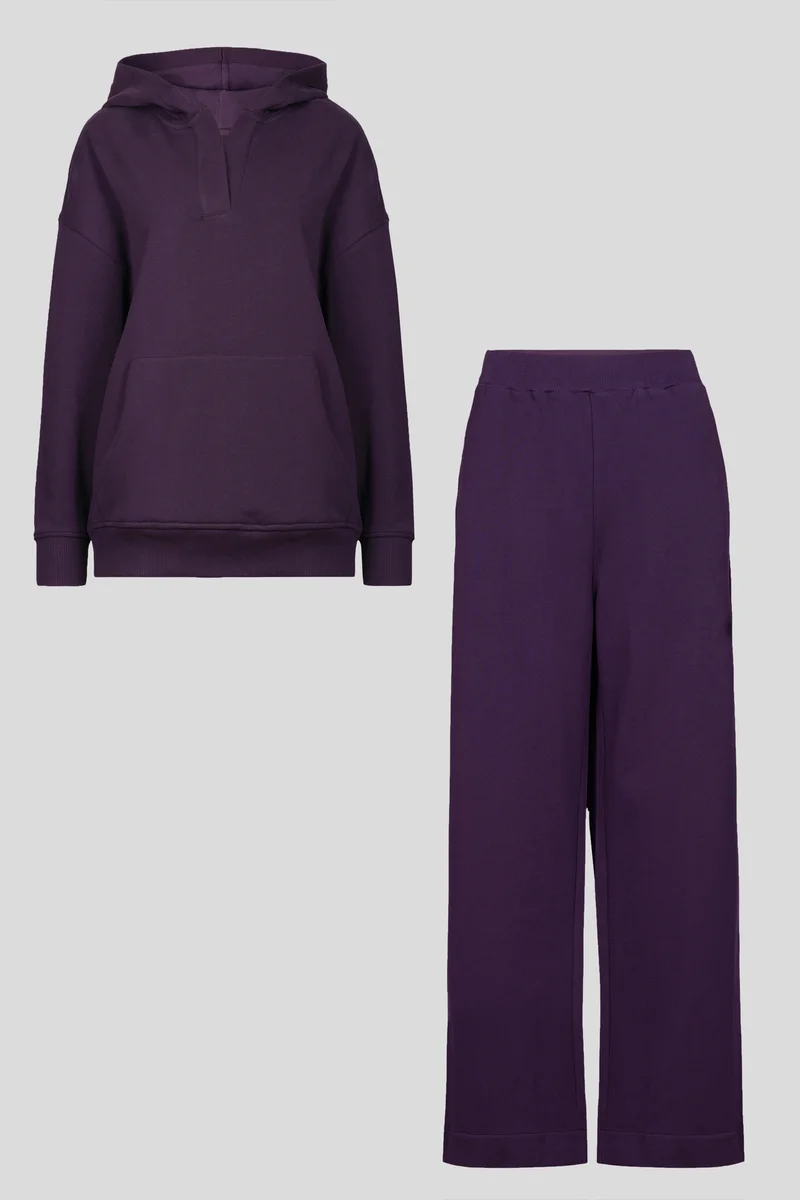 نسيسيرا Bordeaux Terry Wide Leg Lounge Pants
