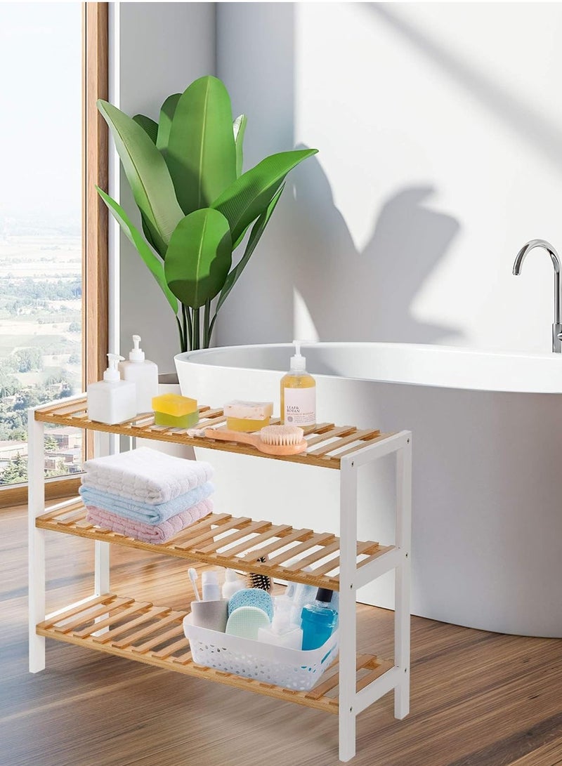 سي او أرماء رف احذية من الخيزران قابل للطي مكون من 3 طبقات - Image 3