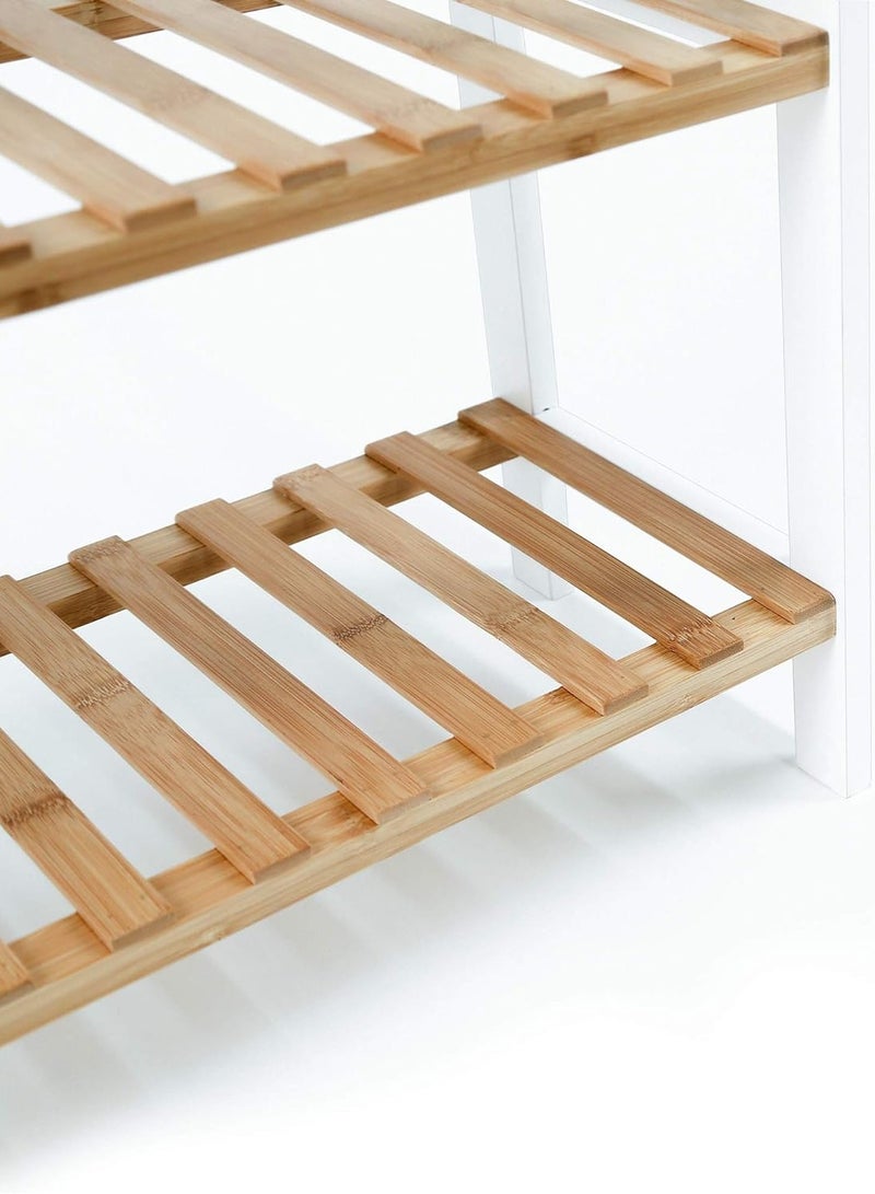 سي او أرماء رف احذية من الخيزران قابل للطي مكون من 3 طبقات - Image 5