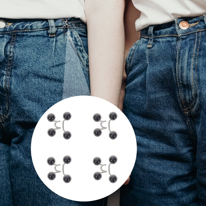 4 Sets Waist Adjustment Buckles Adjustable Pants Buttons Nail Free Waist Buckles Jeans - Image 2