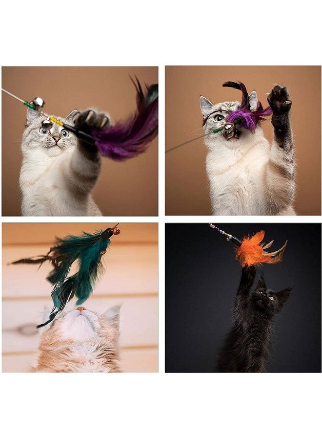 عصا زنبركية من ريش القطط - عصا جرس تفاعلية للاستمتاع باللعب بلا نهاية والتحفيز العقلي | قم بتشغيل غرائز قطتك الطبيعية للصيد والانقضاض - Image 2