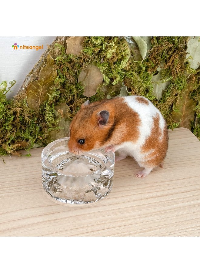 Niteangel Hamster Feeding & Water Bowls- Mount Fuji Series Glass Drinking Bowls for Dwarf Syrian Hamsters Gerbils Mice Rats or Other Similar-Sized Small Pets - Image 4