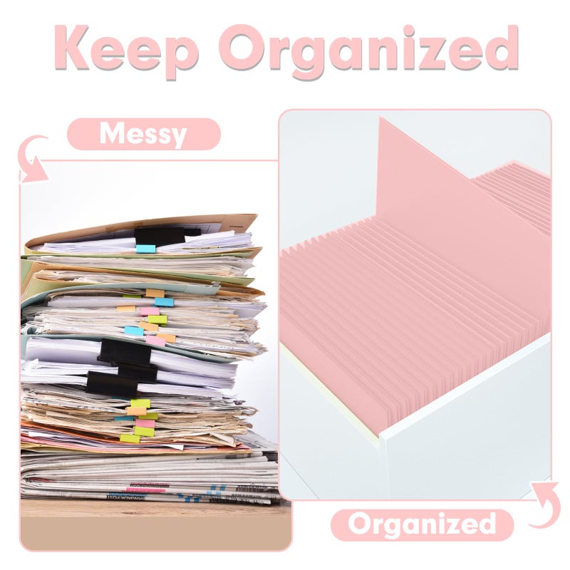 PANDRI Two Pocket Folders, PANDRI 50 Pack 2 Pocket Folders, Letter Size Paper File Folder for School Office Home Business, Pink - Image 3