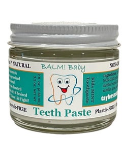 BALM! Baby Kids All Natural Fluoride Free Toothpaste with Xylitol, SLS Free, Vegan, Gluten Free, BPA Free, Zero Waste, Mint, 2 fl oz  - Image 1