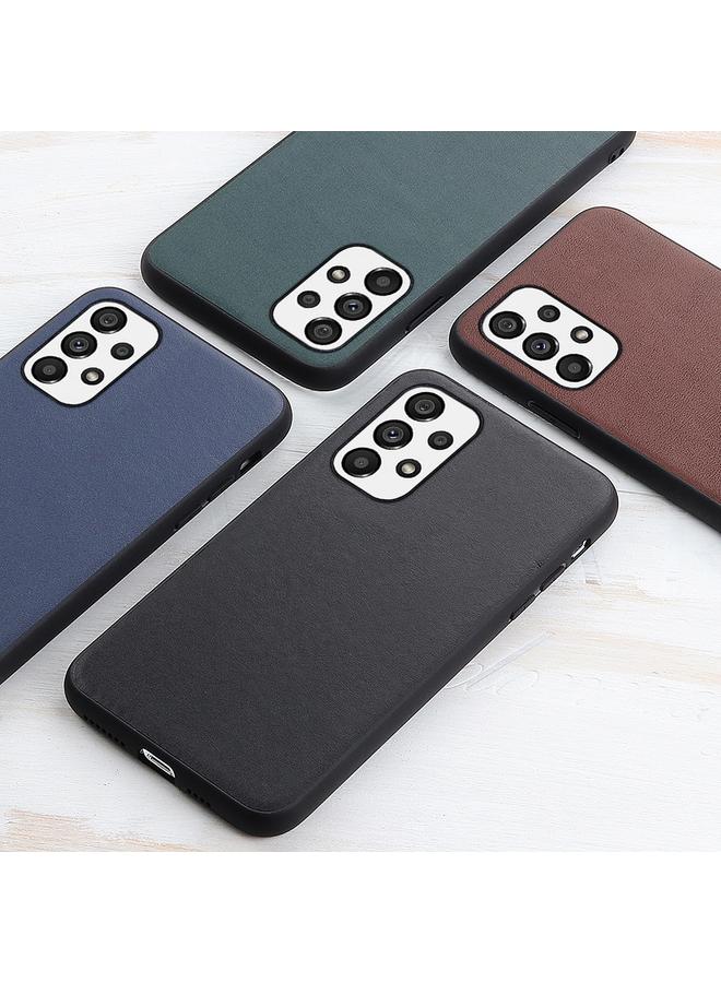 اس-توب جراب لهاتف Samsung Galaxy A73 5G جراب هاتف من الجلد الأصلي بفتحة دقيقة من جلد الحمل - Image 4