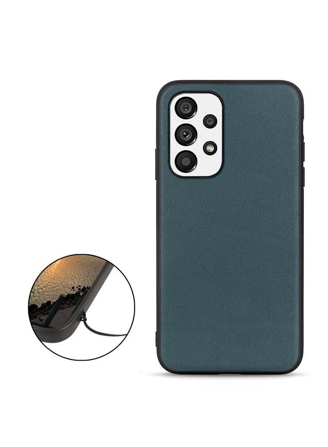 اس-توب جراب لهاتف Samsung Galaxy A73 5G جراب هاتف من الجلد الأصلي بفتحة دقيقة من جلد الحمل - Image 3