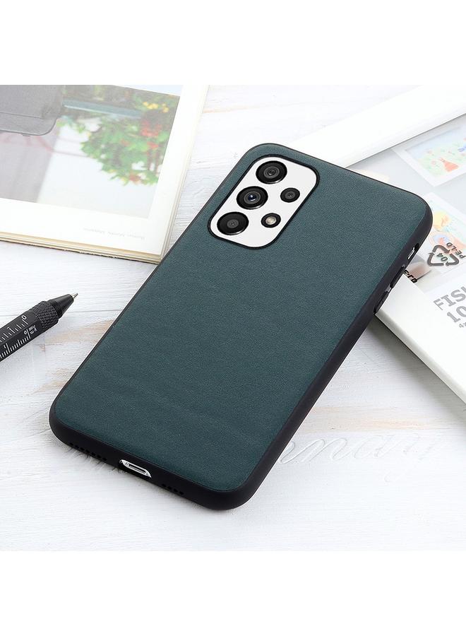 اس-توب جراب لهاتف Samsung Galaxy A73 5G جراب هاتف من الجلد الأصلي بفتحة دقيقة من جلد الحمل - Image 2