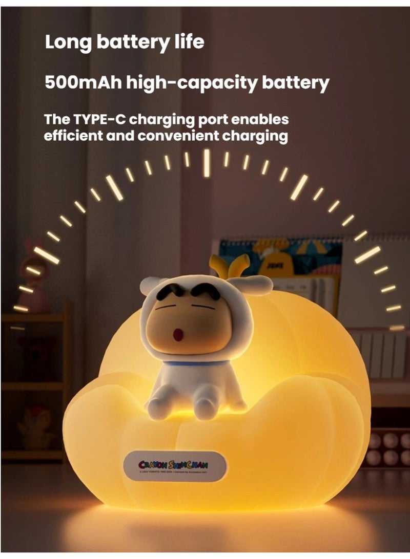 Crayon Shin-chan Yellow Pumpkin Sofa Night Light | Tap to Turn On u0026 3-Level Dimming | 30-Min Timer - Image 5