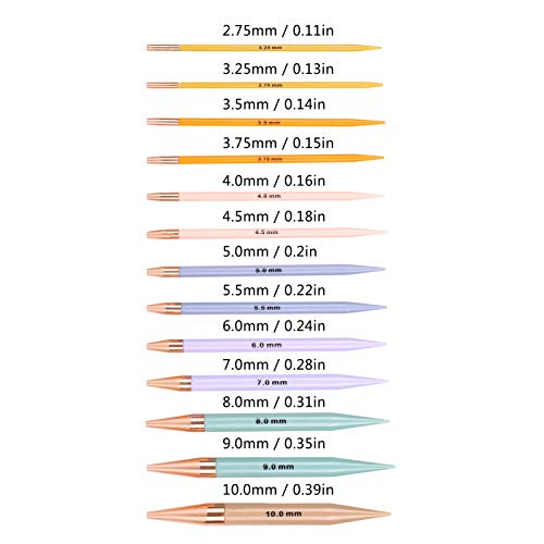 Garosa 13-Piece Interchangeable Circular Knitting Needle Set, Size 2.75mm to 10mm, Professional Knitting Tools - Image 2