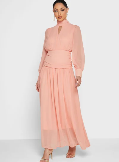 Khizana Puff Sleeve Chiffon Dress