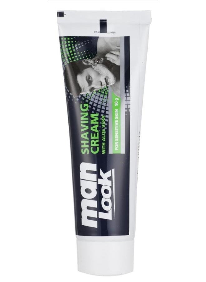 Man look Shaving Cream For Senstive Skin With Aloe Vera 90 gm  - Image 1