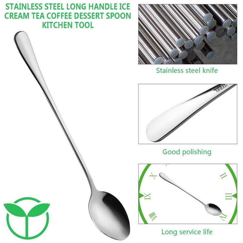 SZLFSX 20 Piece Long Handle Iced Tea Spoon, Stainless Steel Coffee Mixing Spoons - Long Cream Dessert Spoons - Image 2
