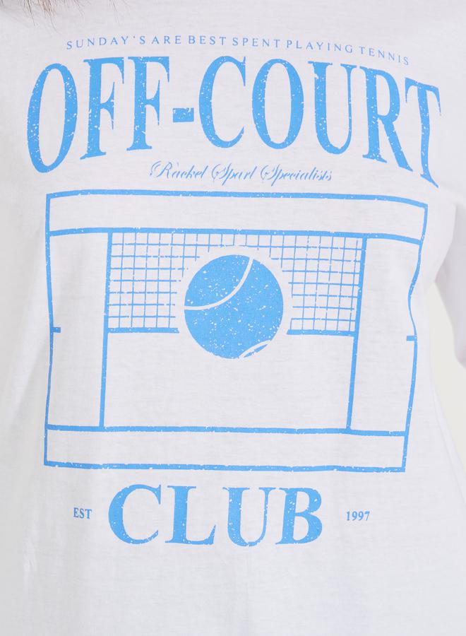 Styli Boxy Fit Off Court Distressed Graphic T-Shirt - Image 4