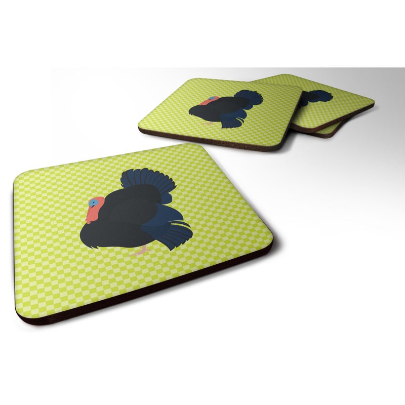 Caroline's Treasures ""Caroline's Treasures Norfolk Black Turkey Green Decorative coasters  3.5  Multicolor"" 