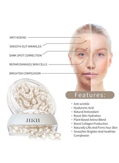 HKH Vitamin C Serum For Face Anti Aging Serum With Hyaluronic Acid Supplements Vitamin E Reduces Wrinkles Dark Spot Remover For Face Retinol Serum For Face Face Serum For Women  - Image 2