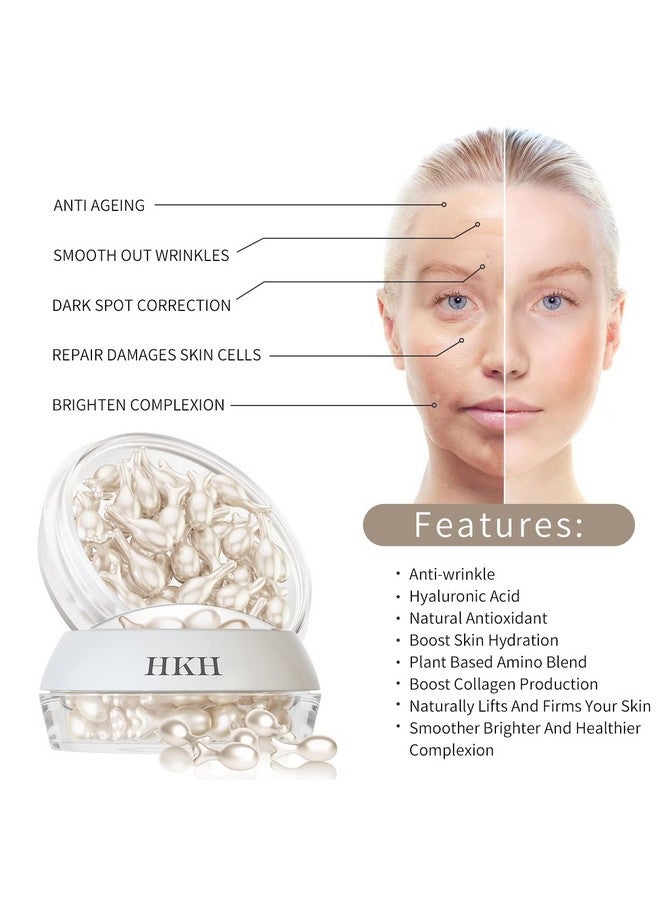 HKH Vitamin C Serum For Face Anti Aging Serum With Hyaluronic Acid Supplements Vitamin E Reduces Wrinkles Dark Spot Remover For Face Retinol Serum For Face Face Serum For Women - Image 2