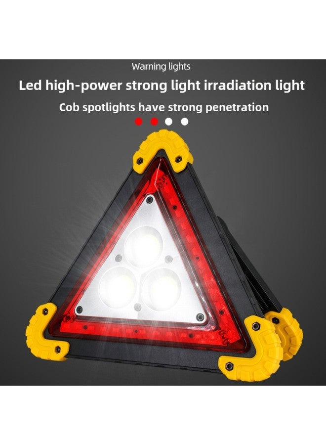 COB Work Light Multifunctional Strong Light Floodlight Charging Car Folding Emergency Fault Car Triangle Warning Light-Color:Section B -303 (excluding Battery)