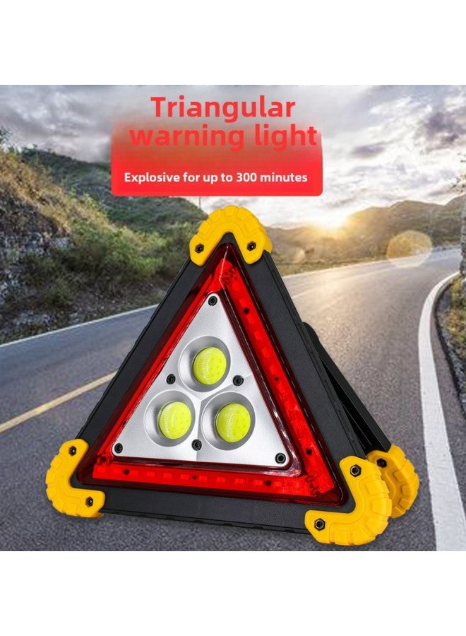 COB Work Light Multifunctional Strong Light Floodlight Charging Car Folding Emergency Fault Car Triangle Warning Light-Color:Section B -303 (excluding Battery)