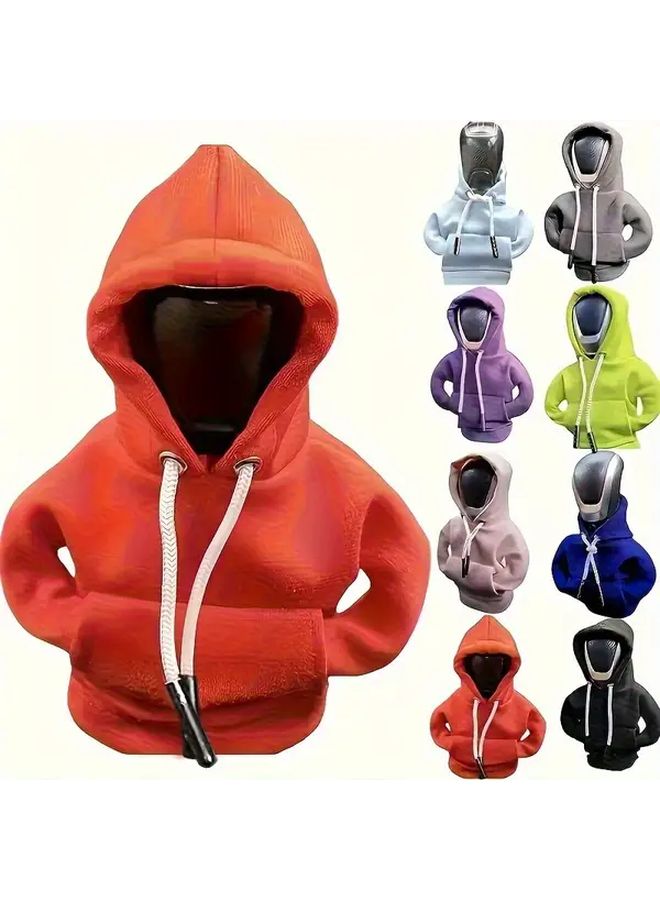 Blue Solid Color Hoodie Style Polyester Car Gear Shift Cover Multi-Functional Interior Accessory - Image 3