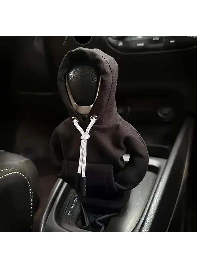 Blue Solid Color Hoodie Style Polyester Car Gear Shift Cover Multi-Functional Interior Accessory - Image 5
