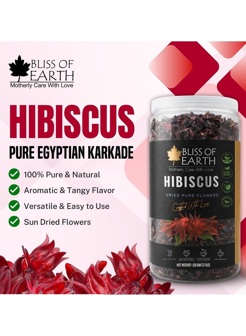Bliss of Earth Egyptian Hibiscus Flower For Hibiscus Tea 100g, 100% Natural, Immunity Boosting & Caffeine Free, Perfect for Iced Tea & Detox Drinks - Image 5