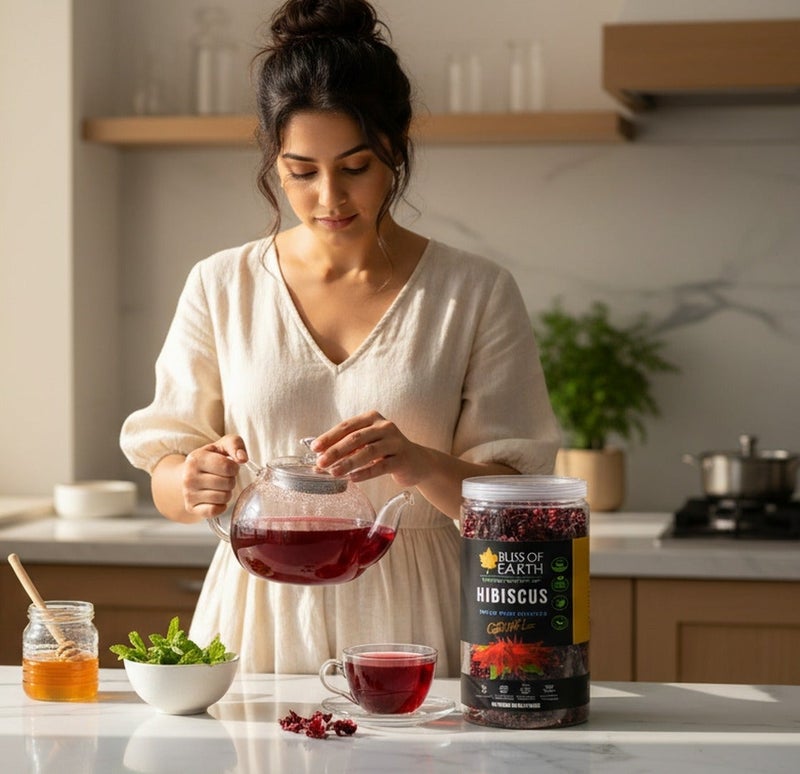 Bliss of Earth Egyptian Hibiscus Flower For Hibiscus Tea 100g, 100% Natural, Immunity Boosting & Caffeine Free, Perfect for Iced Tea & Detox Drinks - Image 4